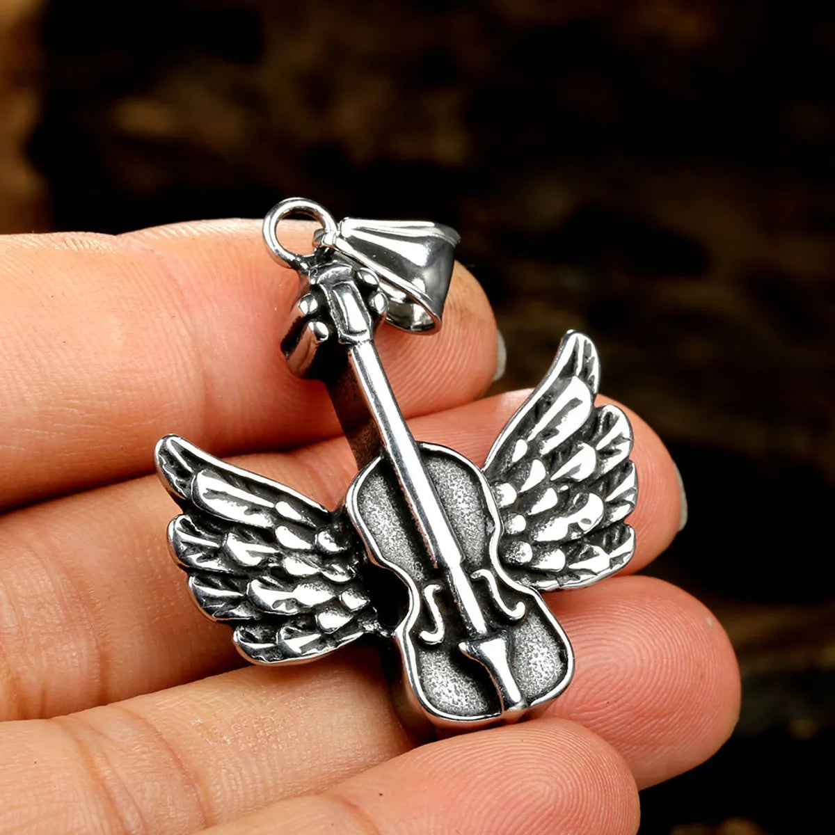 Hip-Hop Guitar Wings Stainless Steel None Men'S