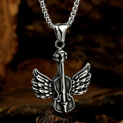 Hip-Hop Guitar Wings Stainless Steel None Men'S