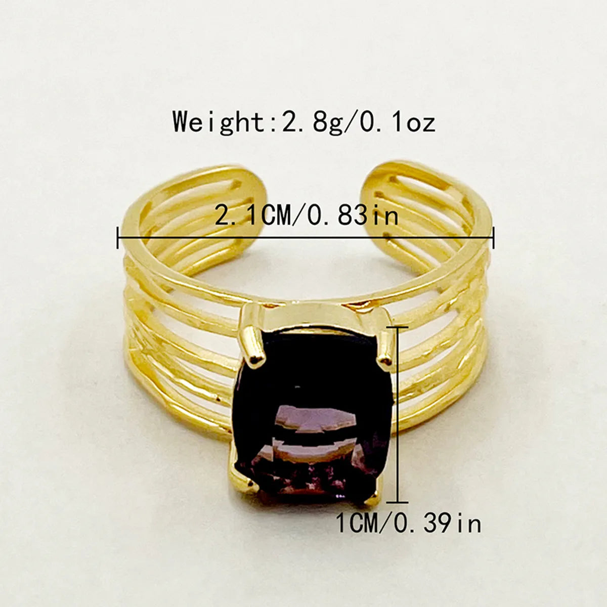 Wholesale Jewelry Hip-Hop Hawaiian Punk Geometric Heart Shape Flower 304 Stainless Steel Natural Stone Zircon 14K Gold Plated Enamel Inlay Rings