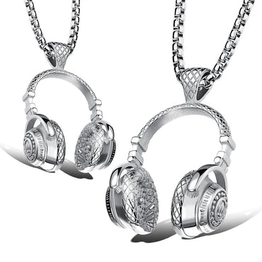 Hip-Hop Headset Stainless Steel Plating Men'S Pendant Necklace