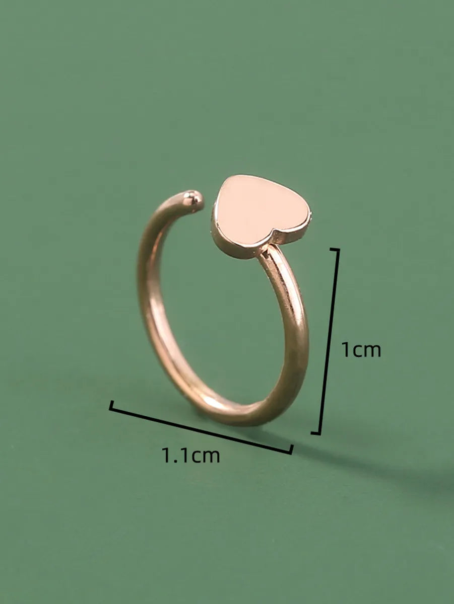 Hip-hop Heart Shape Solid Color Stainless Steel Nose Ring