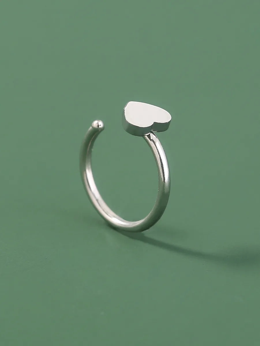 Hip-hop Heart Shape Solid Color Stainless Steel Nose Ring