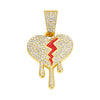 Hip-Hop Heart Shape Zinc Alloy Rhinestones Unisex Pendant Necklace