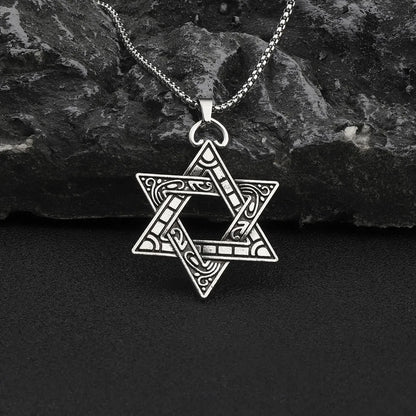 Hip-Hop Hexagram Zinc Alloy Plating Inlay Men's Pendant Necklace