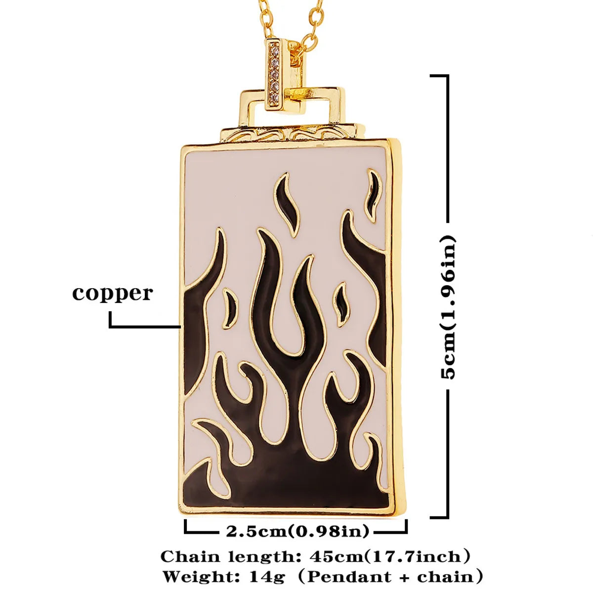 Hip-hop Jewelry Copper-plated 18k Gold Pendant Oil Drip Necklace Women