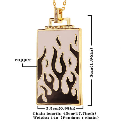 Hip-hop Jewelry Copper-plated 18k Gold Pendant Oil Drip Necklace Women