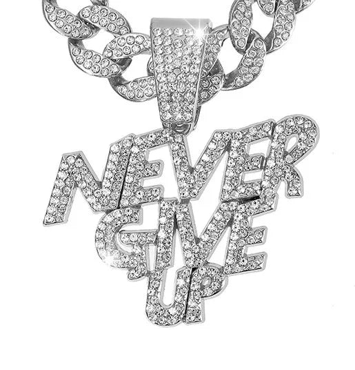 Hip-Hop Letter Alloy Inlay Rhinestones Unisex Charms Pendant Necklace