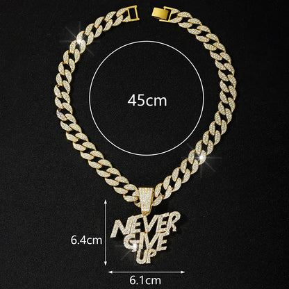 Hip-Hop Letter Alloy Inlay Rhinestones Unisex Charms Pendant Necklace