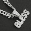 Hip-Hop Letter Alloy Plating Inlay Rhinestones Men'S Pendant Necklace