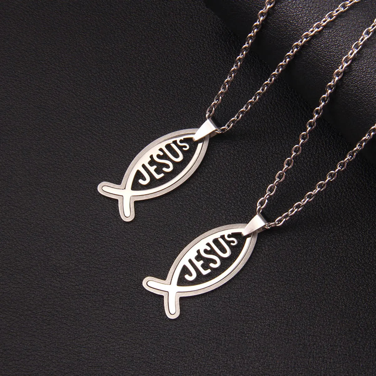 Hip-Hop Letter Fish 201 Stainless Steel Unisex Pendant Necklace