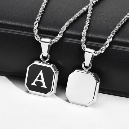 Hip-hop Letter Stainless Steel Enamel Pendant Necklace