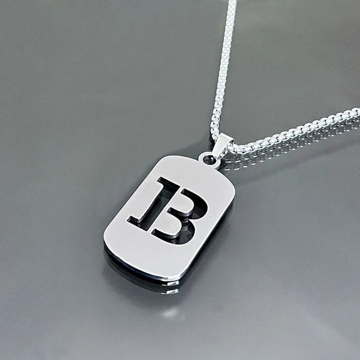 Hip-Hop Letter Titanium Steel Polishing Plating Unisex Pendant Necklace