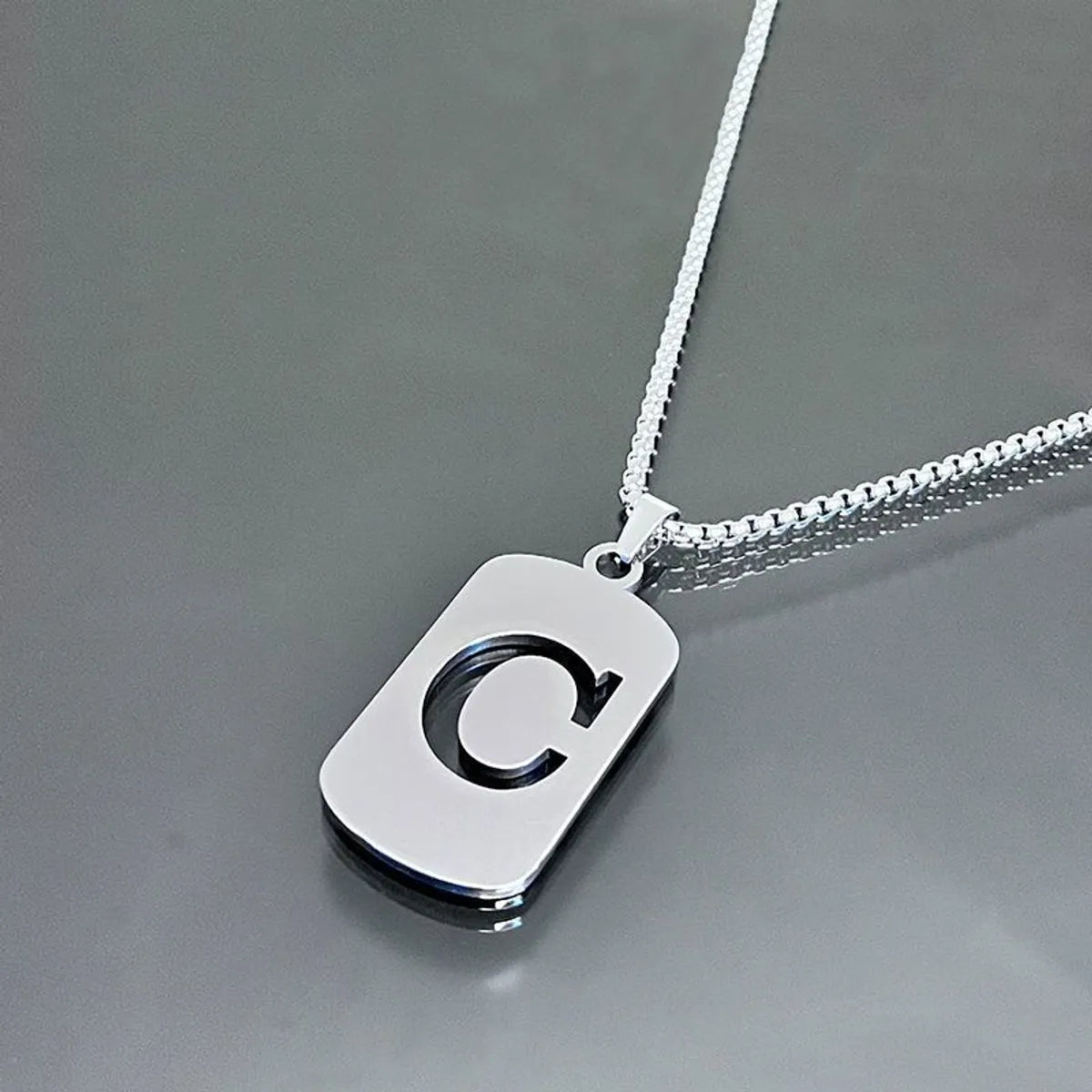 Hip-Hop Letter Titanium Steel Polishing Plating Unisex Pendant Necklace