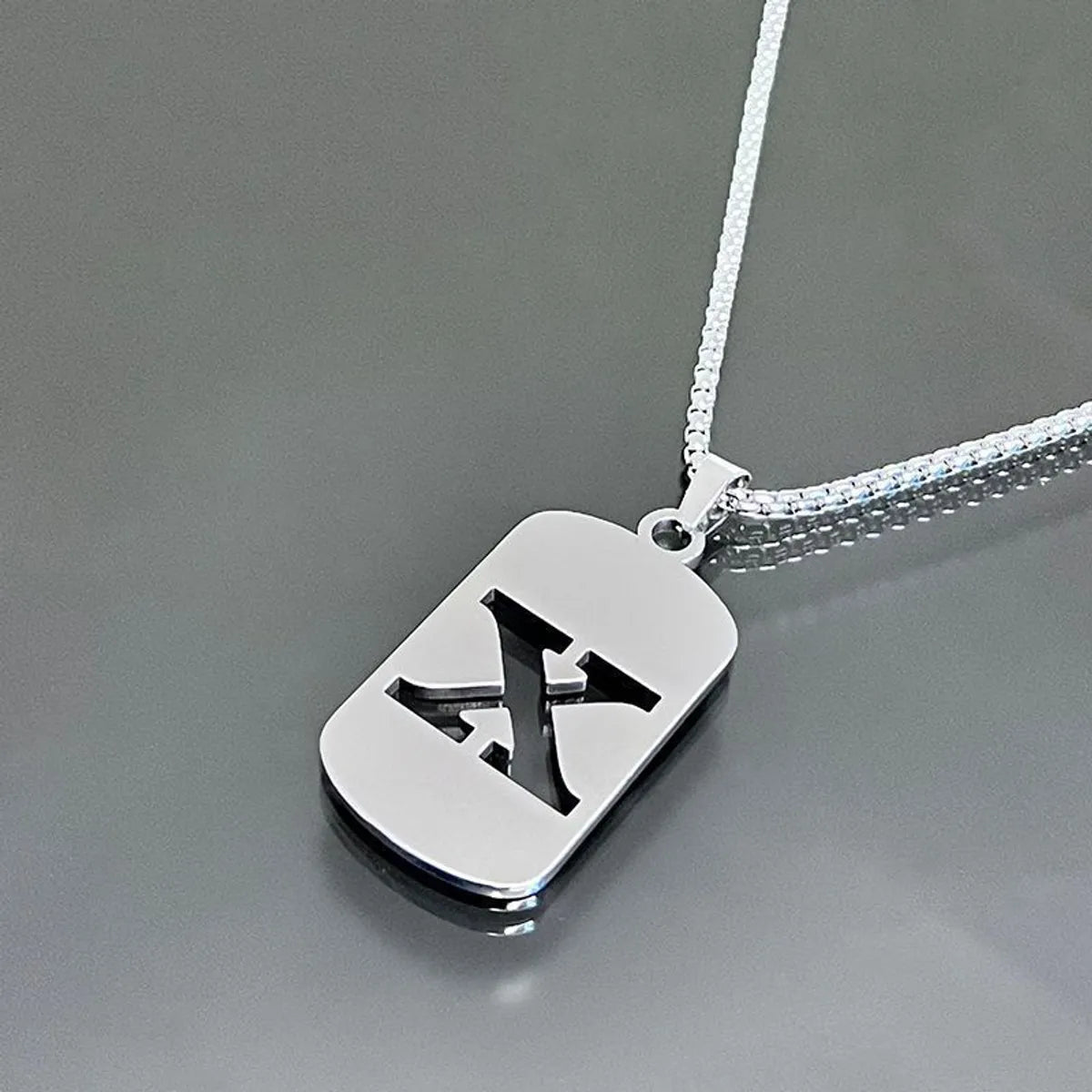 Hip-Hop Letter Titanium Steel Polishing Plating Unisex Pendant Necklace