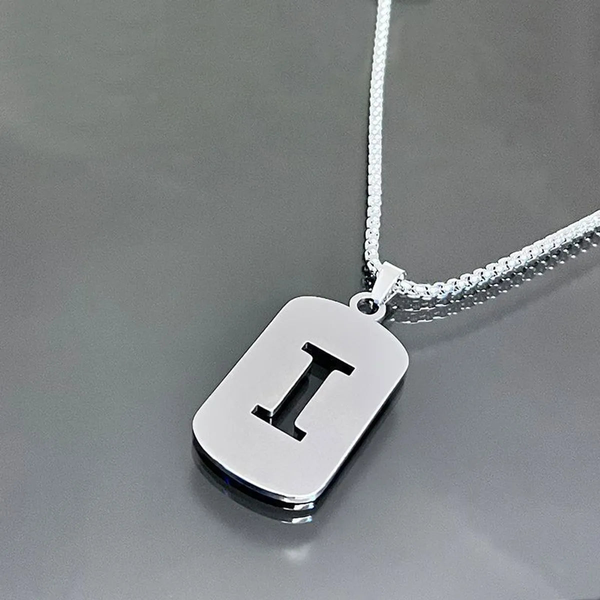 Hip-Hop Letter Titanium Steel Polishing Plating Unisex Pendant Necklace