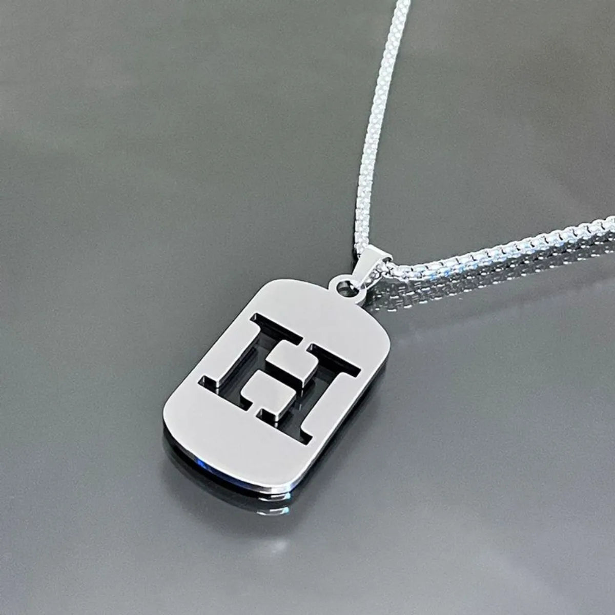 Hip-Hop Letter Titanium Steel Polishing Plating Unisex Pendant Necklace