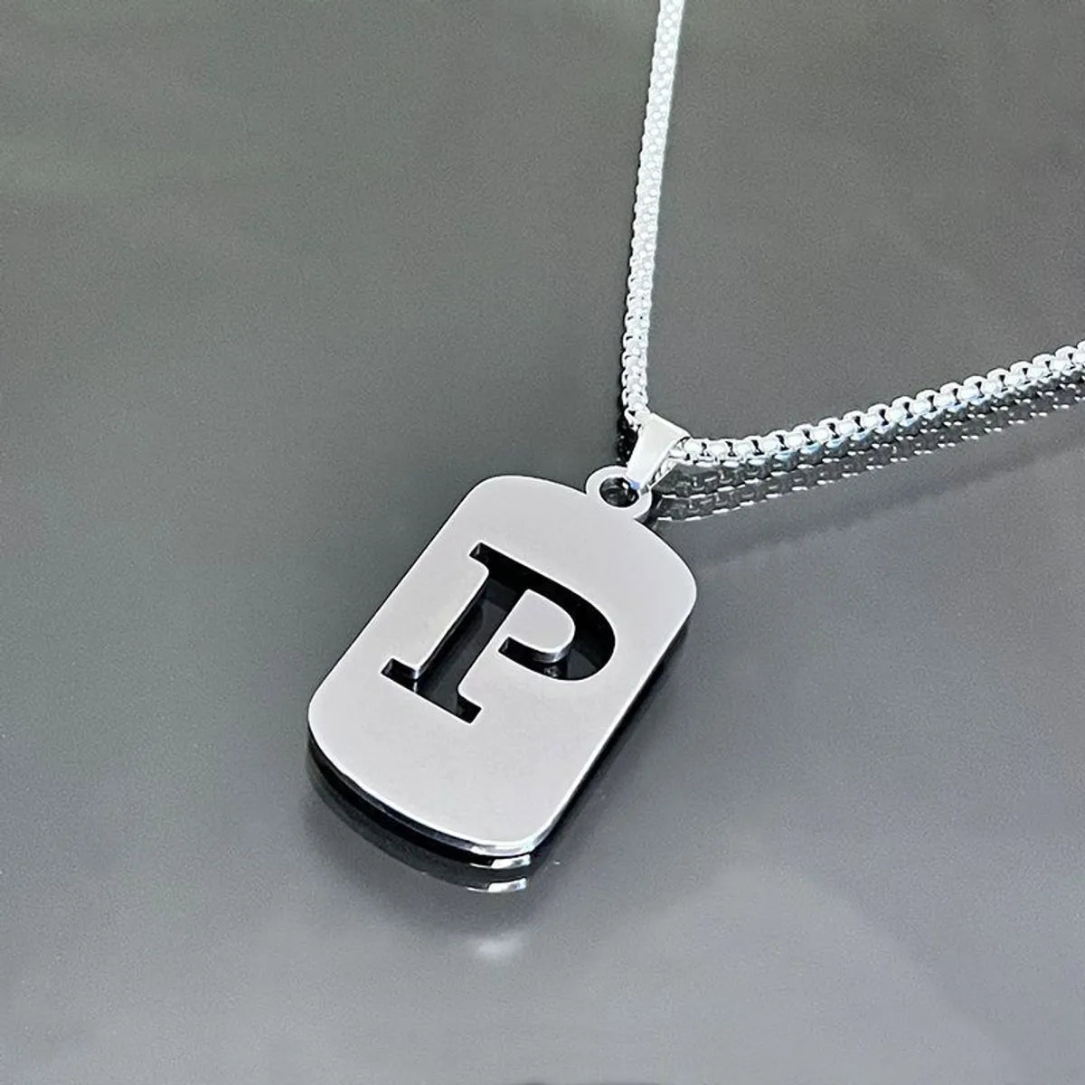 Hip-Hop Letter Titanium Steel Polishing Plating Unisex Pendant Necklace