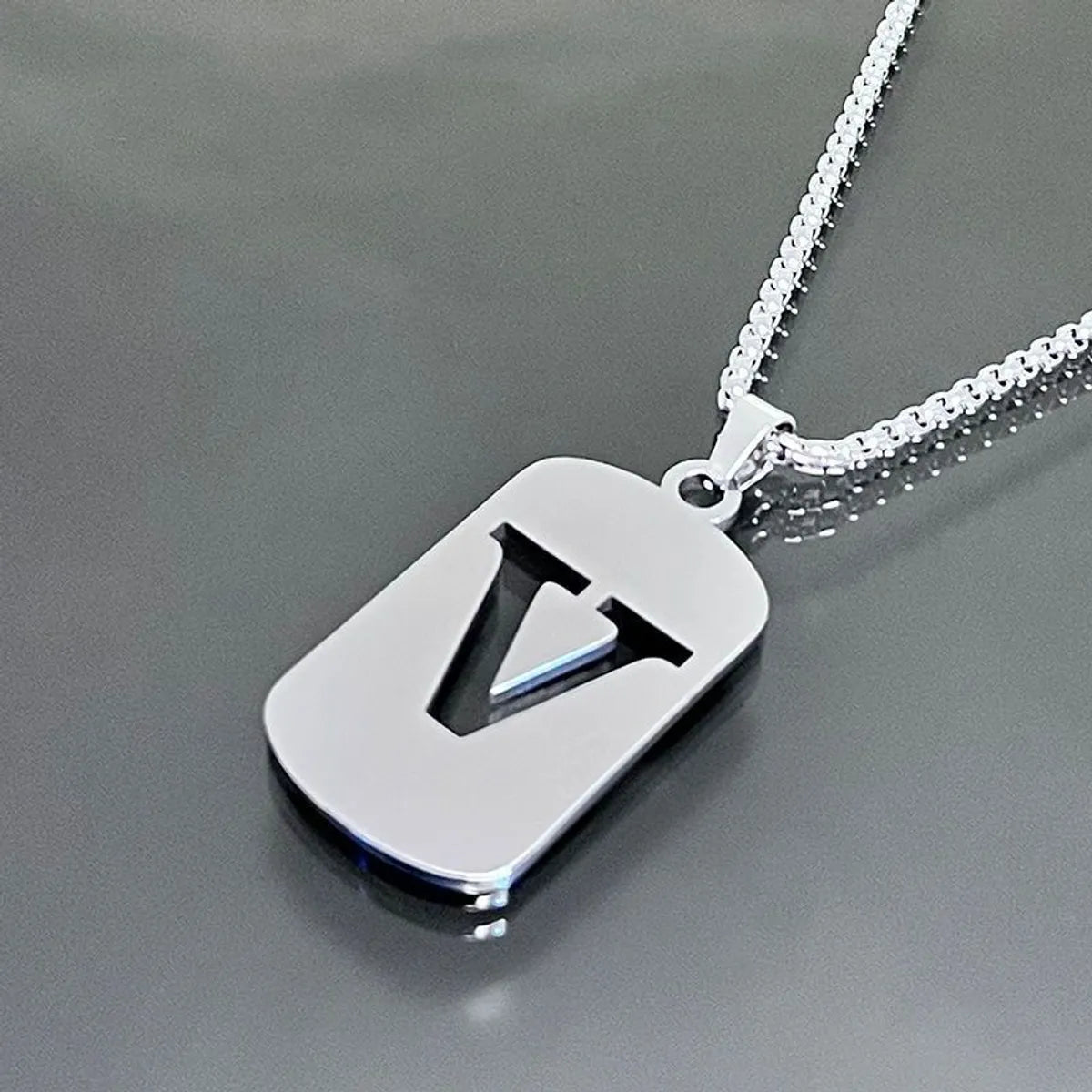 Hip-Hop Letter Titanium Steel Polishing Plating Unisex Pendant Necklace