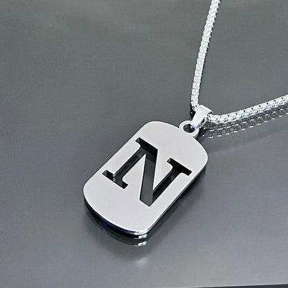 Hip-Hop Letter Titanium Steel Polishing Plating Unisex Pendant Necklace