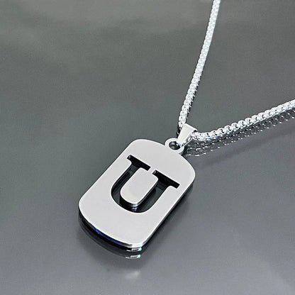 Hip-Hop Letter Titanium Steel Polishing Plating Unisex Pendant Necklace