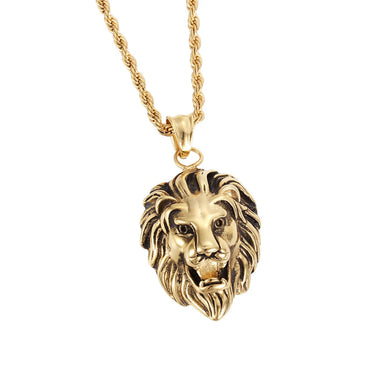 1 Piece Titanium Steel 18K Gold Plated Lion