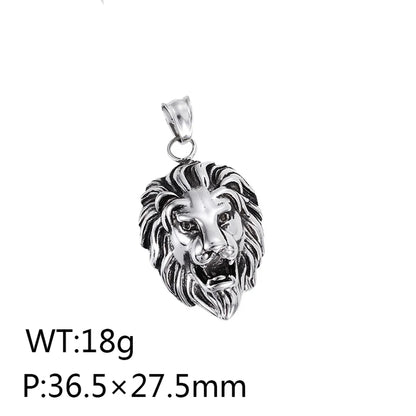 1 Piece Titanium Steel 18K Gold Plated Lion