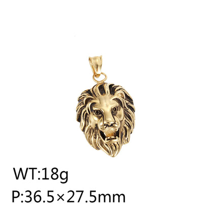 1 Piece Titanium Steel 18K Gold Plated Lion