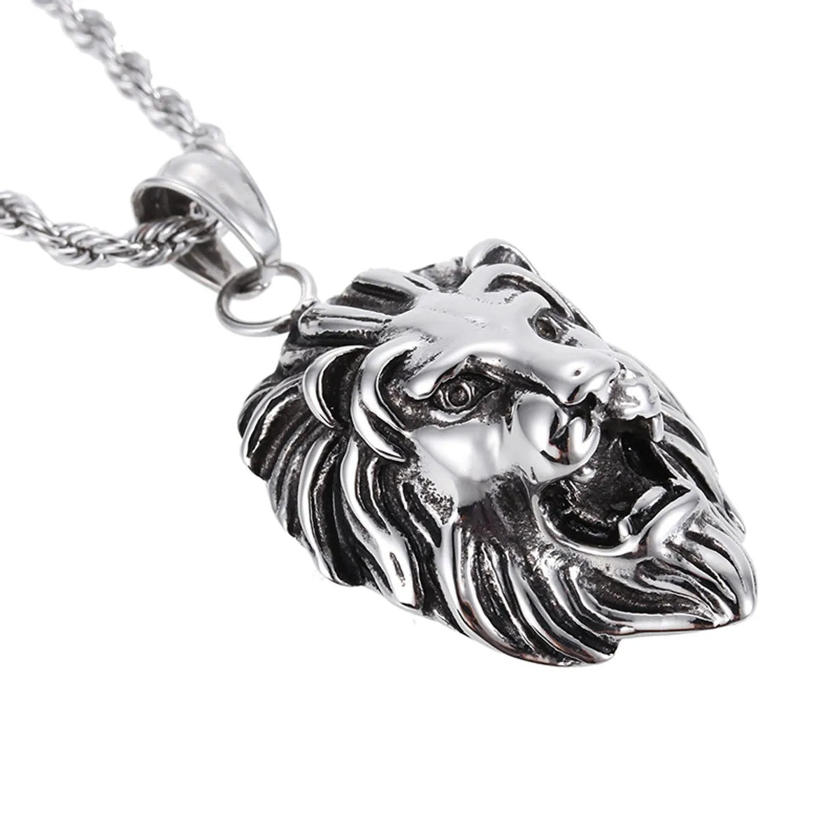 1 Piece Titanium Steel 18K Gold Plated Lion