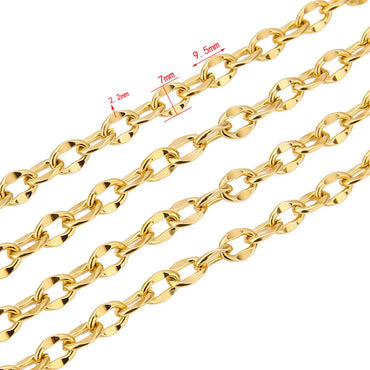 1 Piece Wire Diameter 2.2mm Chain Width 7.5mm 1 M Long Stainless Steel Lips Chain