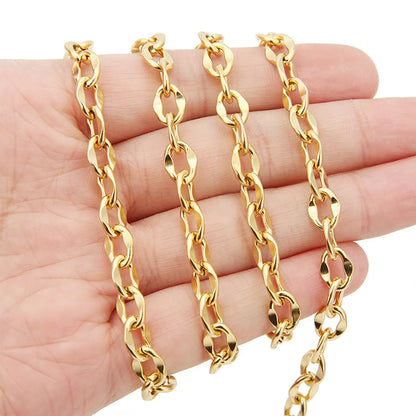 1 Piece Wire Diameter 2.2mm Chain Width 7.5mm 1 M Long Stainless Steel Lips Chain