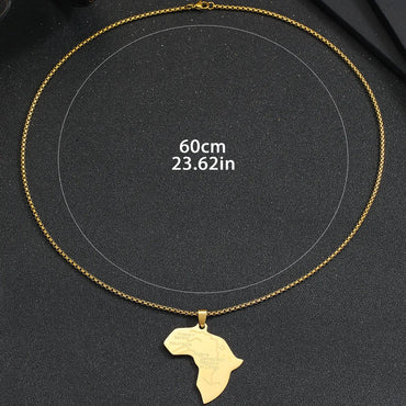 Hip-hop Map Stainless Steel Plating 18k Gold Plated Unisex Pendant Necklace