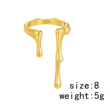 Hip-Hop Modern Style Water Droplets Alloy Plating Unisex Open Rings