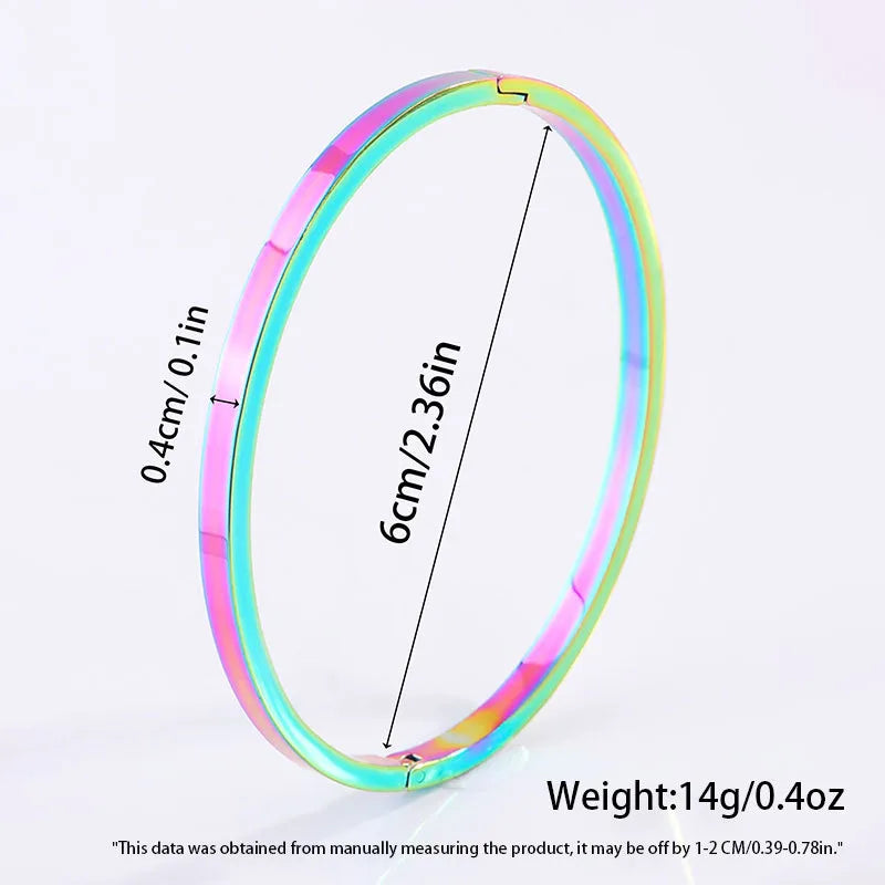 Hip-Hop Multicolor Titanium Steel Bangle In Bulk