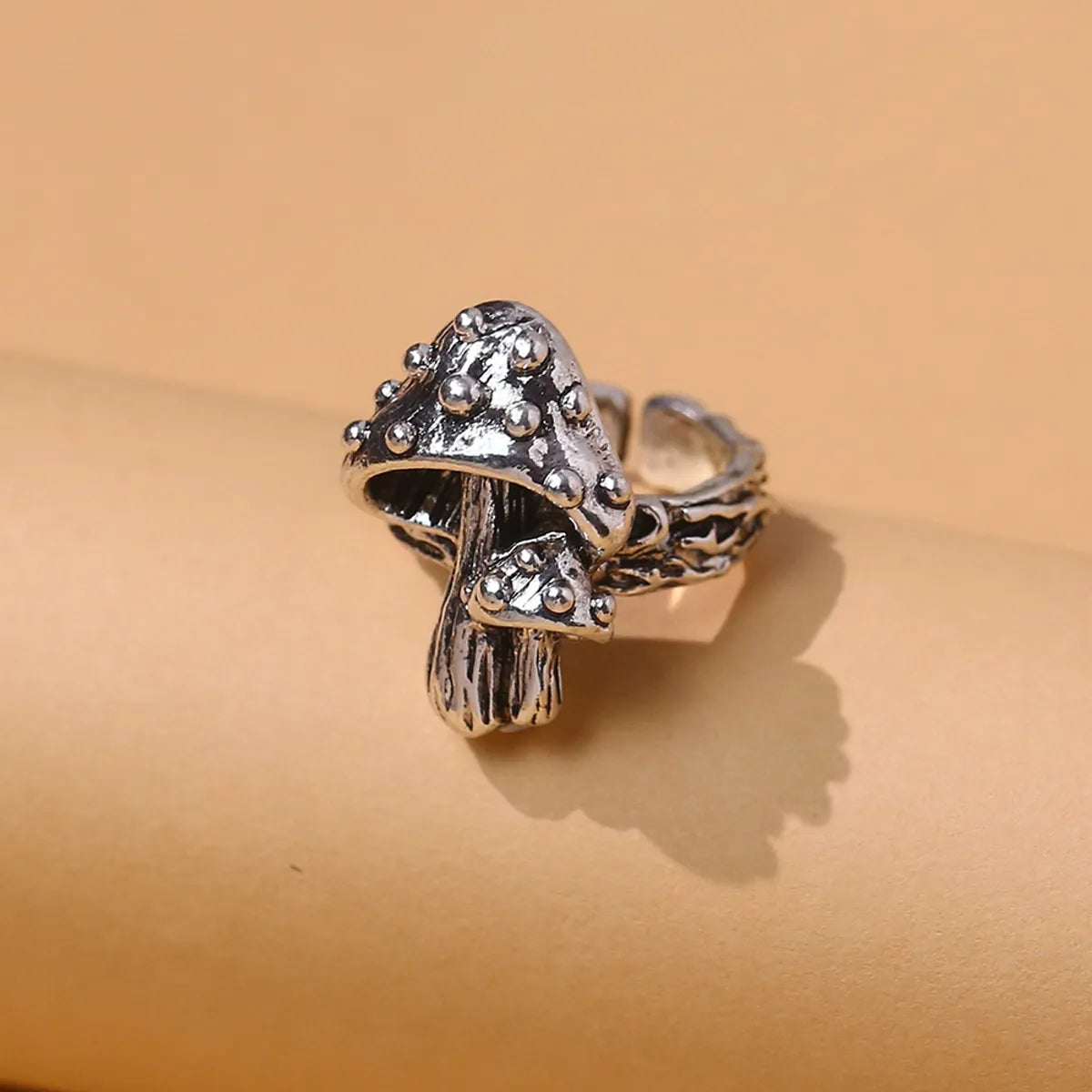 Hip-Hop Mushroom Alloy Unisex Open Rings