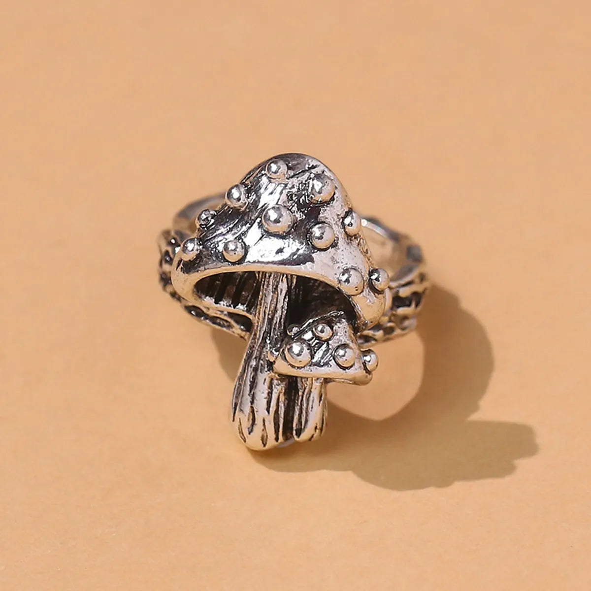 Hip-Hop Mushroom Alloy Unisex Open Rings