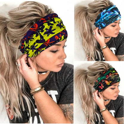 Hip-Hop Plaid Flower Cloth Bowknot Hair Band