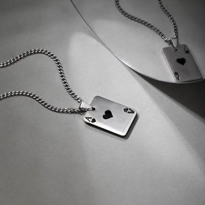 Hip-Hop Poker Stainless Steel Plating Pendant Necklace 1 Piece