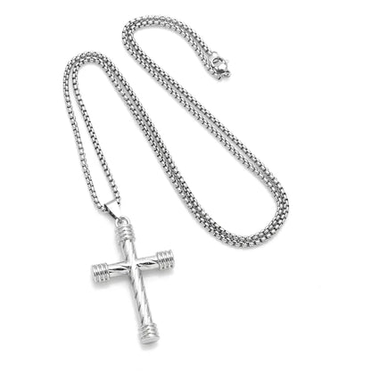 Hip-Hop Punk Cool Style Cross Stainless Steel Alloy Plating Unisex Pendant Necklace Long Necklace