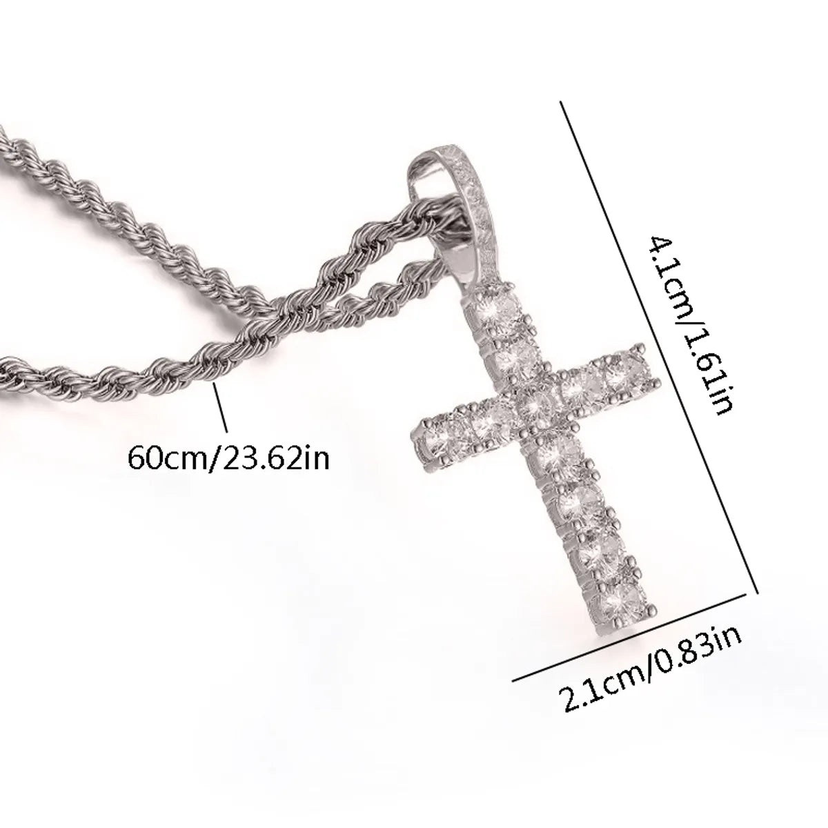 Hip-Hop Punk Cross Titanium Steel Chain Women'S Pendant Necklace