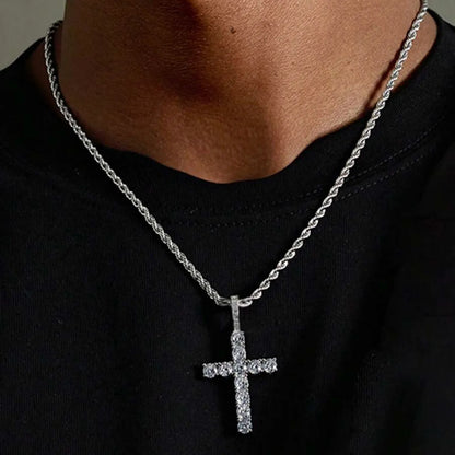 Hip-Hop Punk Cross Titanium Steel Chain Women'S Pendant Necklace