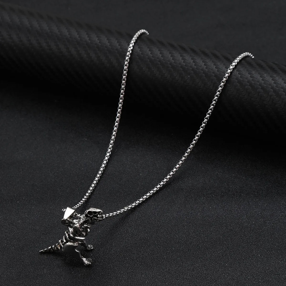 Hip-hop Punk Cross Tree Skull Stainless Steel Alloy Plating Silver Plated Pendant Necklace