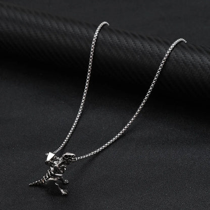 Hip-hop Punk Cross Tree Skull Stainless Steel Alloy Plating Silver Plated Pendant Necklace