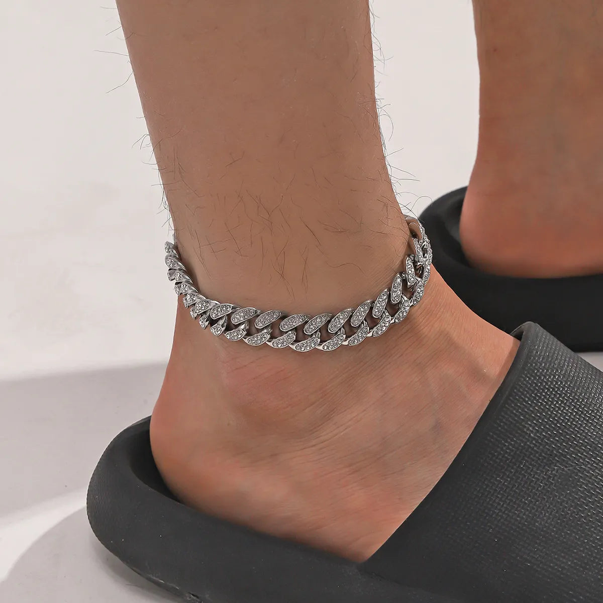 Hip-Hop Punk Geometric Alloy Inlay Rhinestones Unisex Anklet