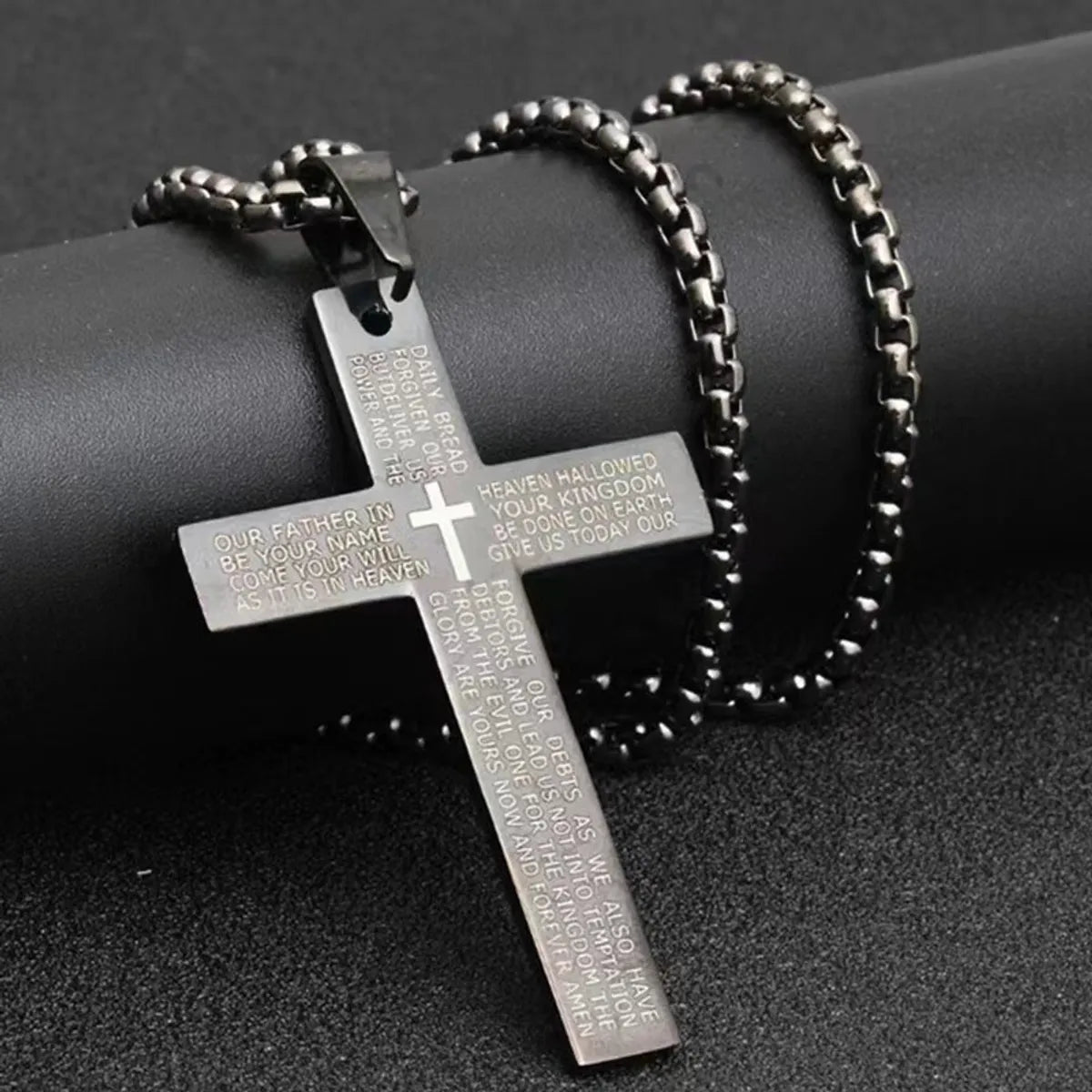 Hip-Hop Punk Geometric Cross Titanium Steel Polishing Men'S Pendant Necklace