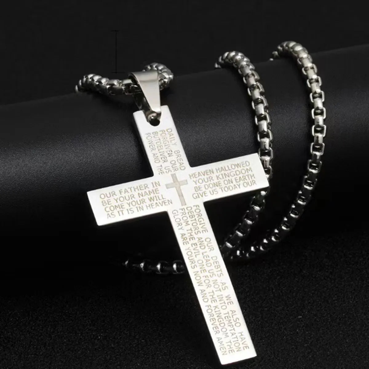 Hip-Hop Punk Geometric Cross Titanium Steel Polishing Men'S Pendant Necklace