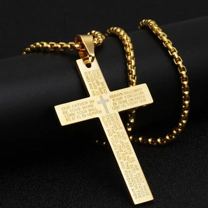 Hip-Hop Punk Geometric Cross Titanium Steel Polishing Men'S Pendant Necklace