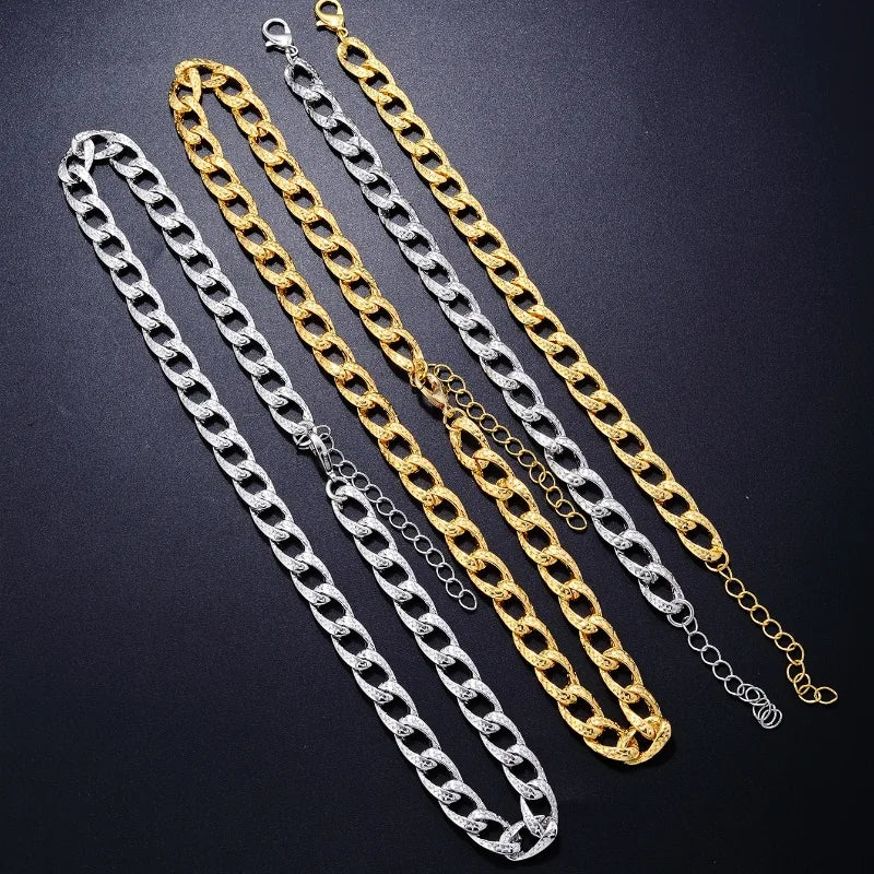 Hip-Hop Punk Geometric Solid Color Alloy Plating White Gold Plated Gold Plated Men'S Necklace