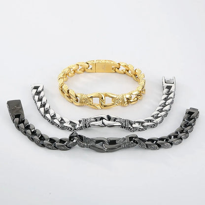 Hip-hop Punk Geometric Solid Color Titanium Steel Bracelets