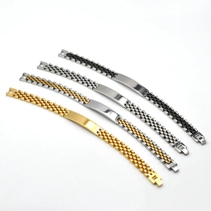 Hip-hop Punk Geometric Stainless Steel Plating Bracelets