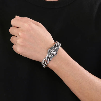 Hip-Hop Punk Geometric Titanium Steel Men'S Bracelets